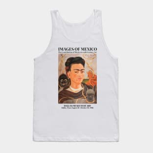 Frida Kahlo Exhibition Art Poster - "Self-Portrait with Monkey" 1988 Tank Top